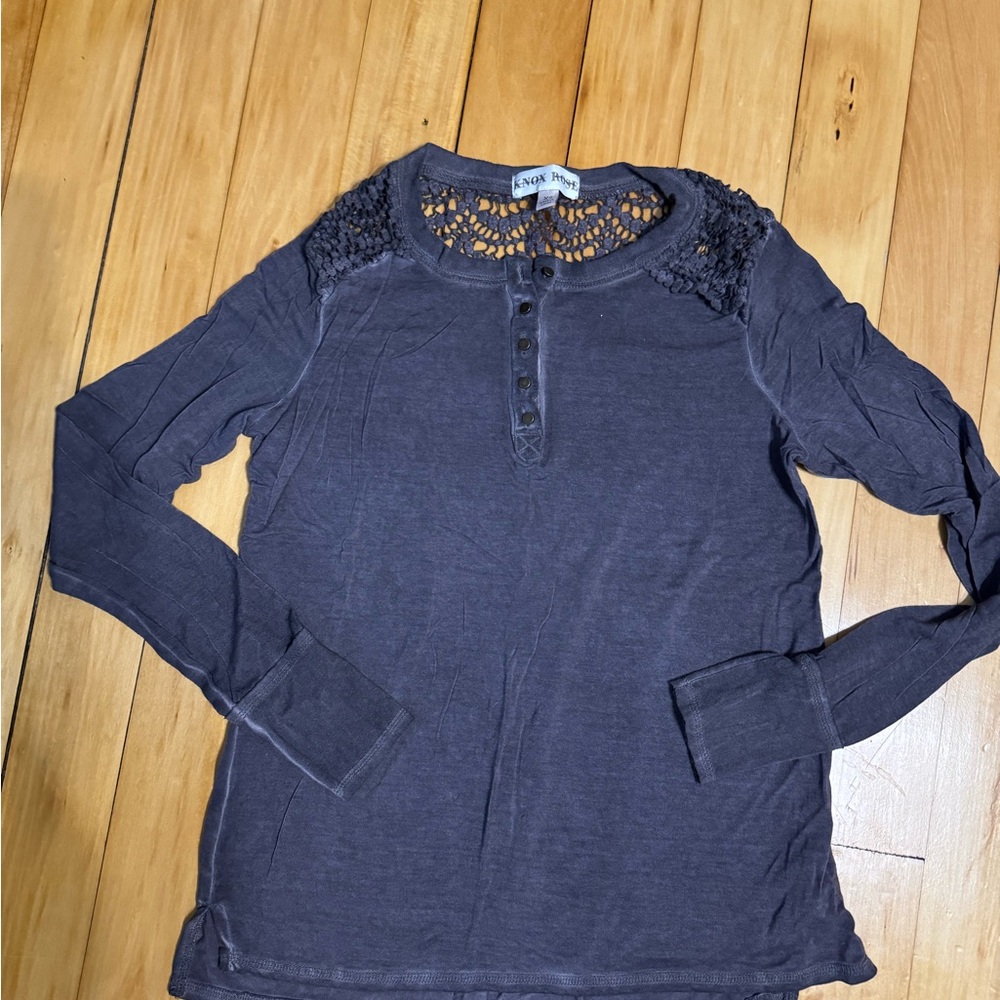 Knox Rose Black Crochet Detail Top